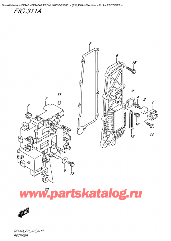  ,   , Suzuki DF140A ZL / ZX FROM 14003Z-710001~ (E11),  - Rectifier