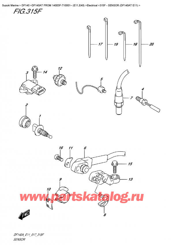 ,   , Suzuki DF140A TL/TX FROM 14003F-710001~ (E11)  2017 ,  (Df140At E11)