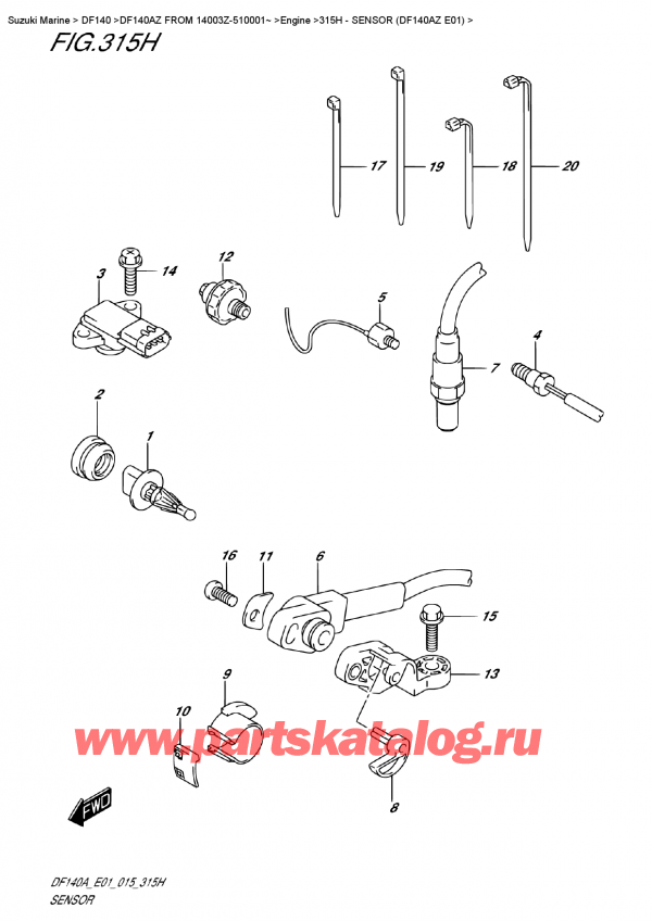   ,  , SUZUKI DF140A ZL / ZX FROM 14003Z-510001~   2015 , Sensor  (Df140Az E01)