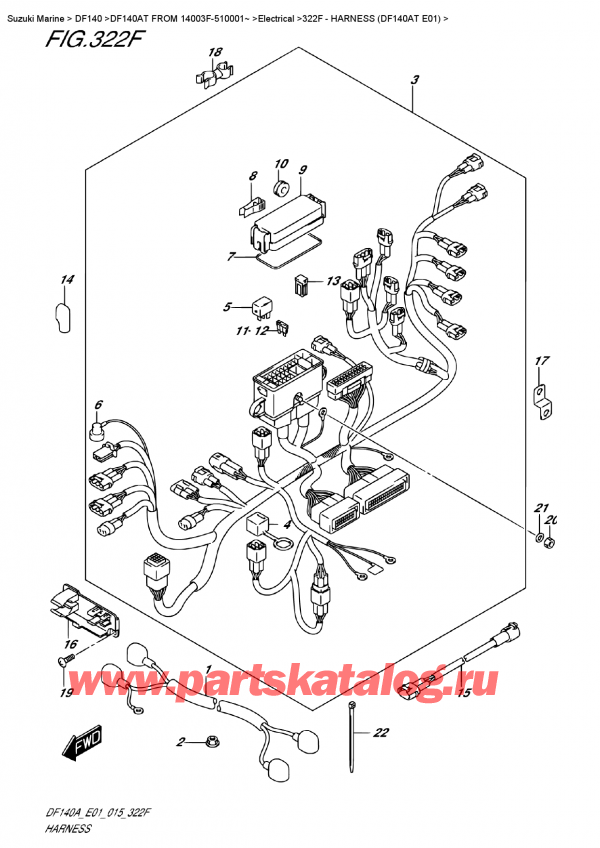  ,   , SUZUKI Suzuki DF140A TL / TX FROM 14003F-510001~ , Harness  (Df140At  E01)