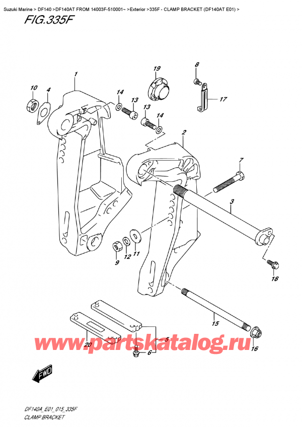   ,  , Suzuki Suzuki DF140A TL / TX FROM 14003F-510001~   2015 , Clamp  Bracket (Df140At  E01)