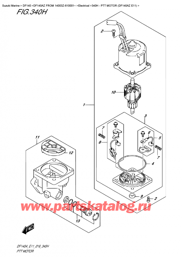  ,   , Suzuki DF140A ZL / ZX FROM 14003Z-610001~ (E11), Ptt  Motor  (Df140Az  E11) /   (Df140Az E11)