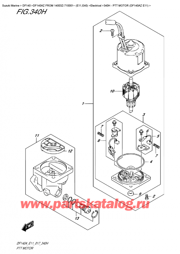   ,   , Suzuki DF140A ZL / ZX FROM 14003Z-710001~ (E11)  2017 , Ptt Motor  (Df140Az  E11)