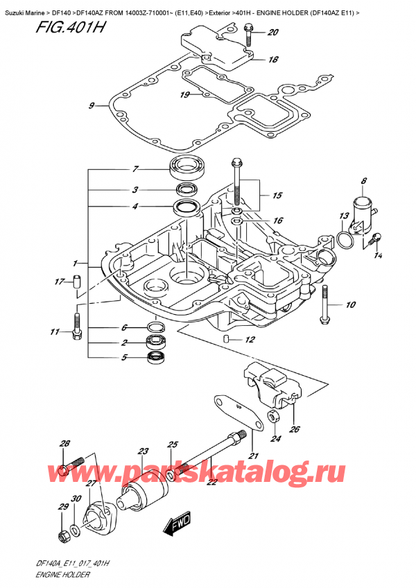  ,   , Suzuki DF140A ZL / ZX FROM 14003Z-710001~ (E11)  2017 ,   (Df140Az E11) / Engine Holder  (Df140Az  E11)