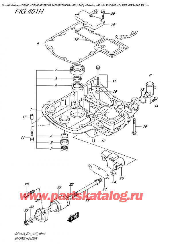  ,   , SUZUKI DF140A ZL / ZX FROM 14003Z-710001~ (E11)  2017 , Engine Holder  (Df140Az  E11)