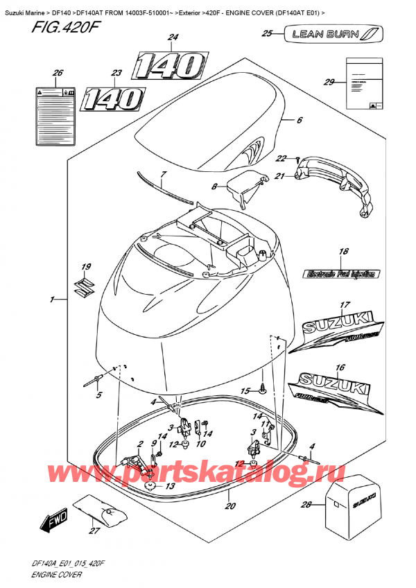  ,  , Suzuki Suzuki DF140A TL / TX FROM 14003F-510001~   2015 ,   () (Df140At E01)