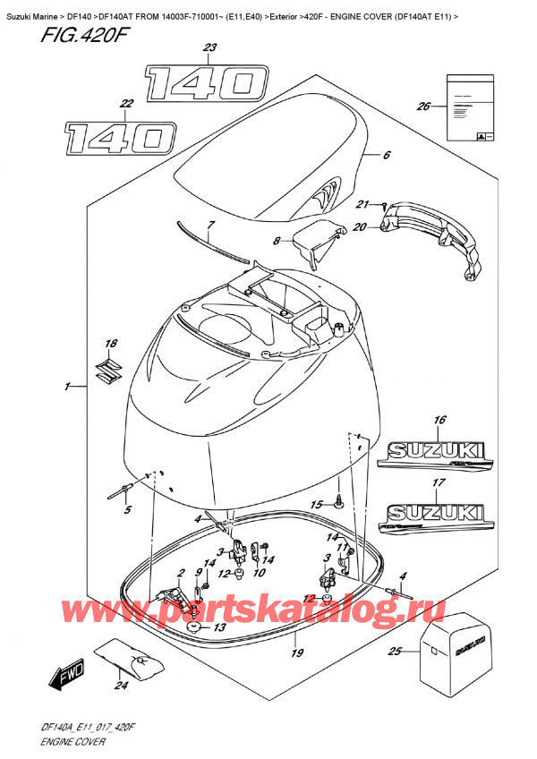   ,   , SUZUKI DF140A TL/TX FROM 14003F-710001~ (E11),   () (Df140At E11)