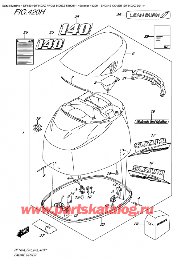  ,   , SUZUKI DF140A ZL / ZX FROM 14003Z-510001~ , Engine  Cover (Df140Az  E01)