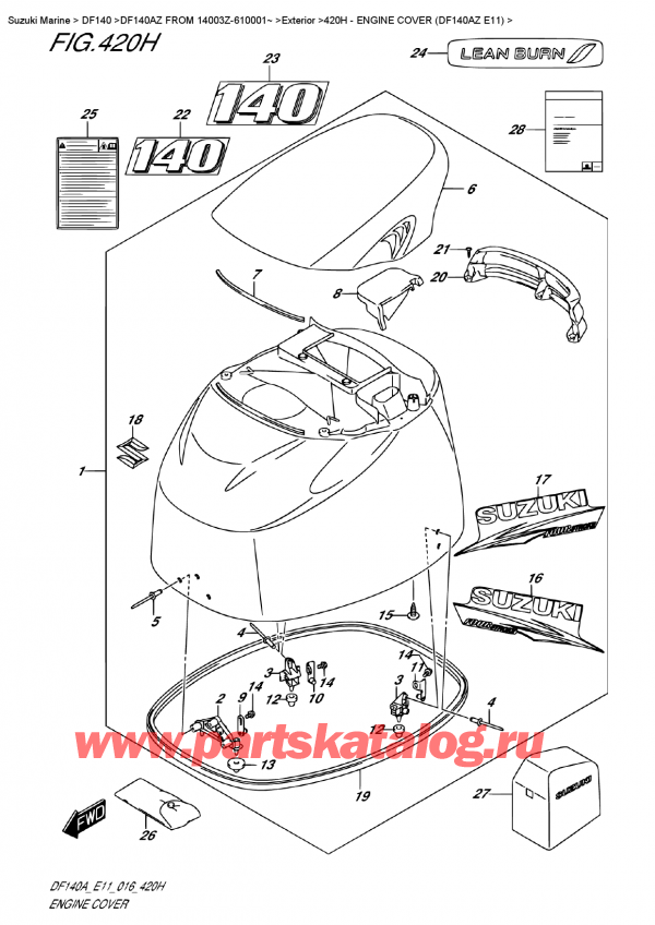  ,    , Suzuki DF140A ZL / ZX FROM 14003Z-610001~ (E11),   () (Df140Az E11)