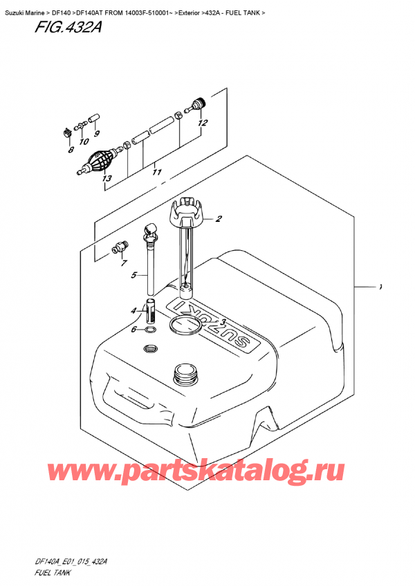  ,   , Suzuki Suzuki DF140A TL / TX FROM 14003F-510001~   2015 , Fuel  Tank