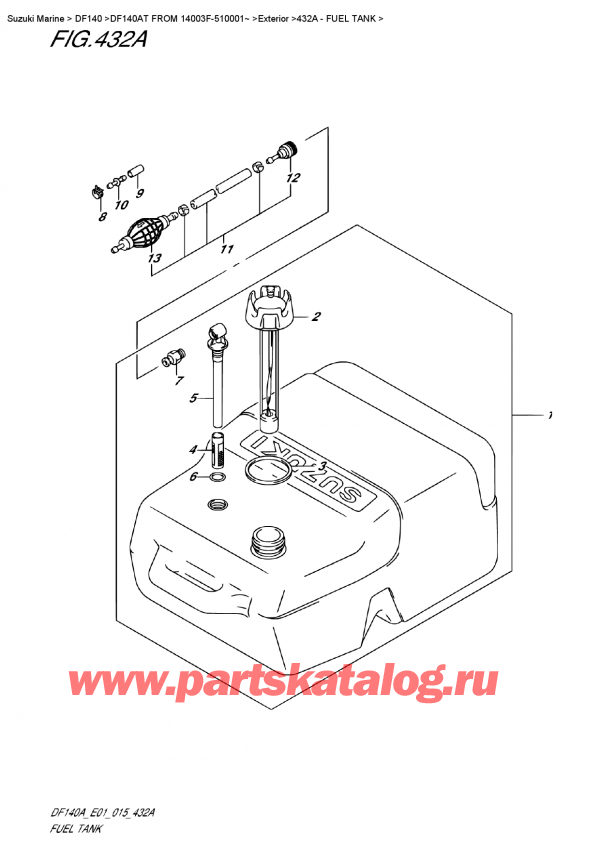  ,    , Suzuki Suzuki DF140A TL / TX FROM 14003F-510001~   2015 , Fuel  Tank