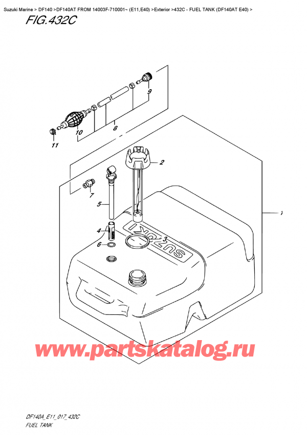  ,   , Suzuki DF140A TL/TX FROM 14003F-710001~ (E11)  2017 , Fuel Tank  (Df140At  E40)