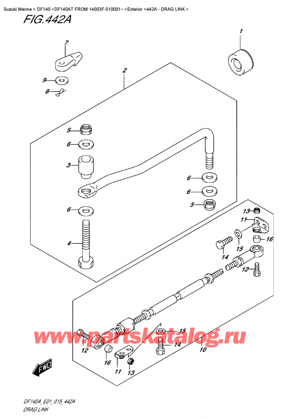  ,   ,  Suzuki DF140A TL / TX FROM 14003F-510001~   2015 , Drag  Link -  