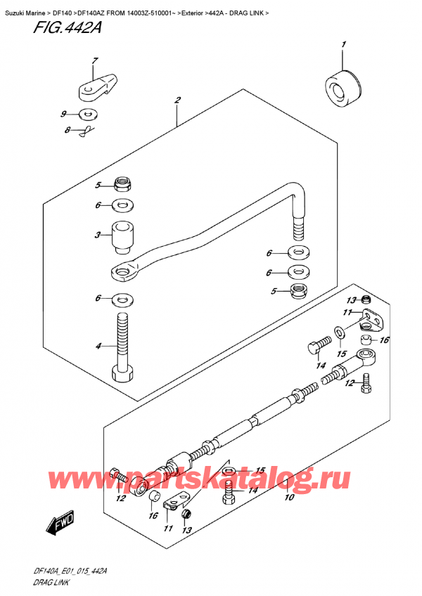   ,    , Suzuki DF140A ZL / ZX FROM 14003Z-510001~   2015 , Drag  Link