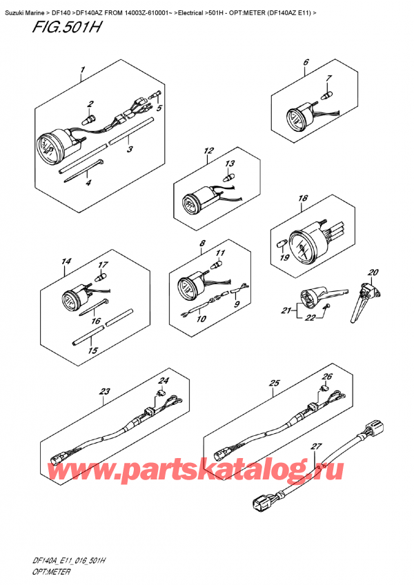 ,   , SUZUKI DF140A ZL / ZX FROM 14003Z-610001~ (E11)  2016 , Opt:meter  (Df140Az E11)