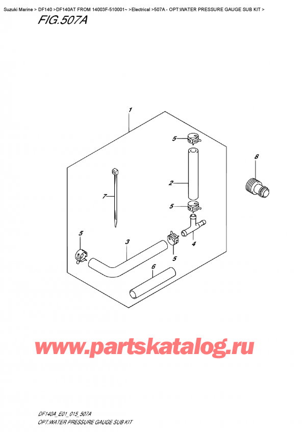   ,   , Suzuki Suzuki DF140A TL / TX FROM 14003F-510001~   2015 , Opt:water  Pressure    Gauge  Sub  Kit