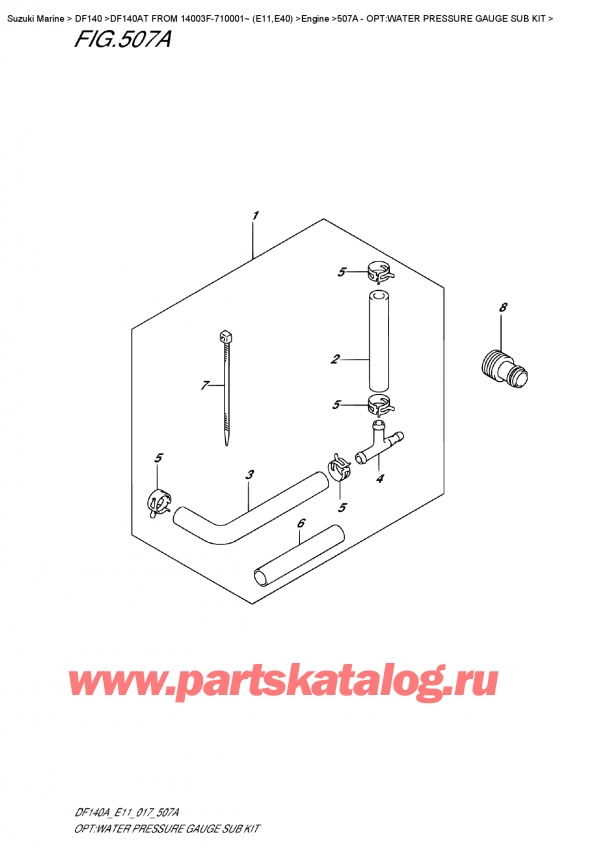  ,   , Suzuki DF140A TL/TX FROM 14003F-710001~ (E11), :      / Opt:water Pressure  Gauge  Sub  Kit