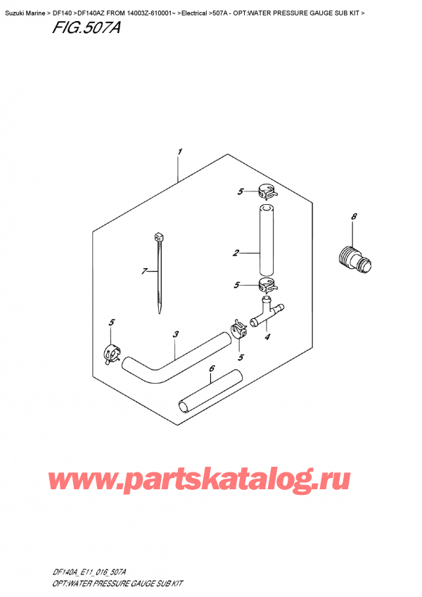  , , Suzuki DF140A ZL / ZX FROM 14003Z-610001~ (E11), :      - Opt:water  Pressure    Gauge  Sub  Kit