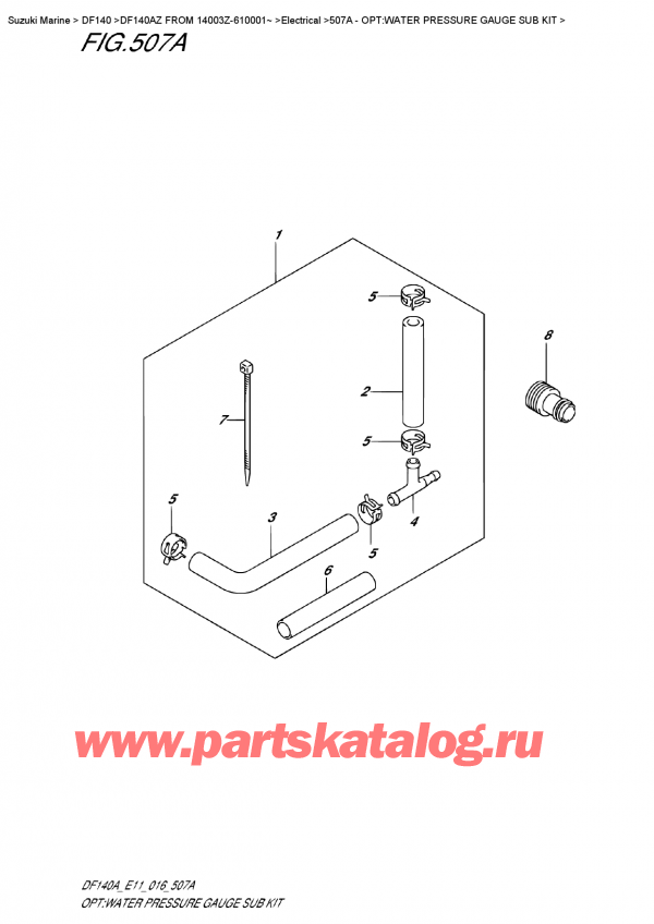   ,    , Suzuki DF140A ZL / ZX FROM 14003Z-610001~ (E11), Opt:water  Pressure    Gauge  Sub  Kit