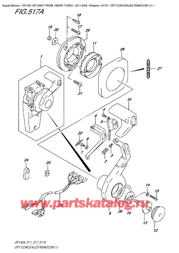 ,   , Suzuki DF140A TL/TX FROM 14003F-710001~ (E11), Opt:concealed  Remocon  (1) / :  ,   (1)