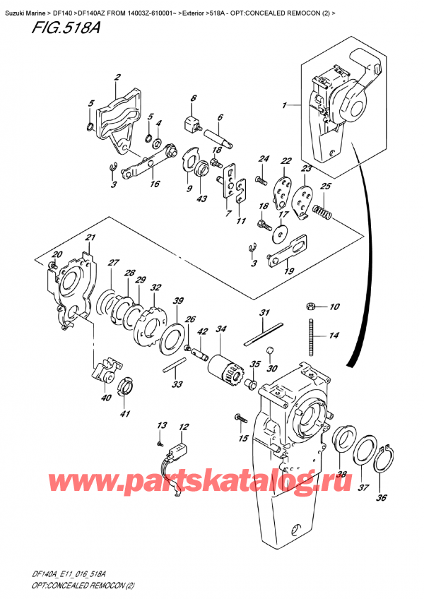 ����� ��������, �� ��������� ���������, Suzuki DF140A ZL / ZX FROM 14003Z-610001~ (E11) ������ 2016 ����, Opt:concealed Remocon  (2) / �����: ������������� ����������, ������� ��������� (2)