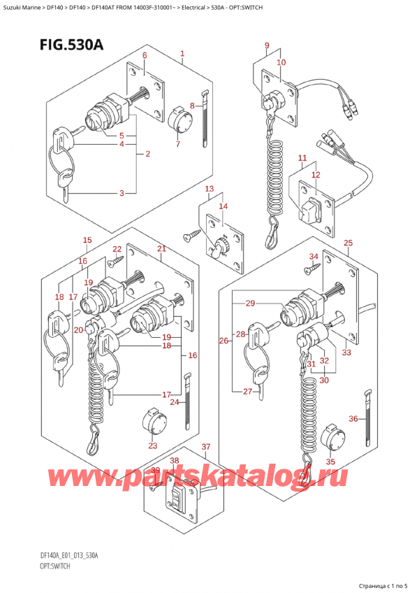  ,   , Suzuki  DF140AT L/X FROM 14003F-310001~  2013 , Opt:switch