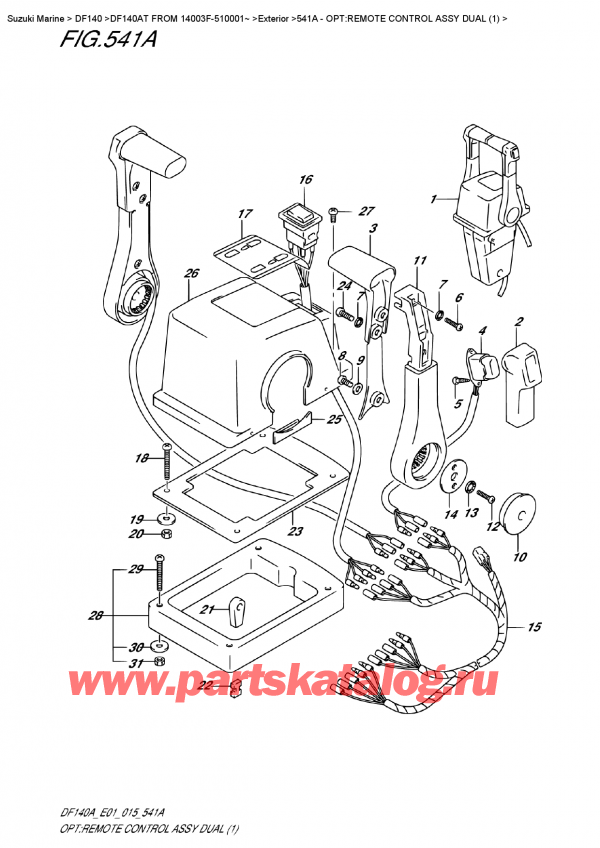  ,    , Suzuki Suzuki DF140A TL / TX FROM 14003F-510001~ , Opt:remote  Control  Assy  Dual  (1)