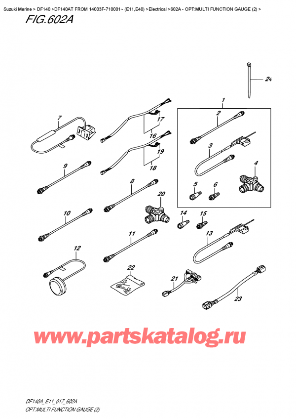 ������ ��������, , Suzuki DF140A TL/TX FROM 14003F-710001~ (E11) ������ 2017 ����, Opt:multi  Function  Gauge  (2)