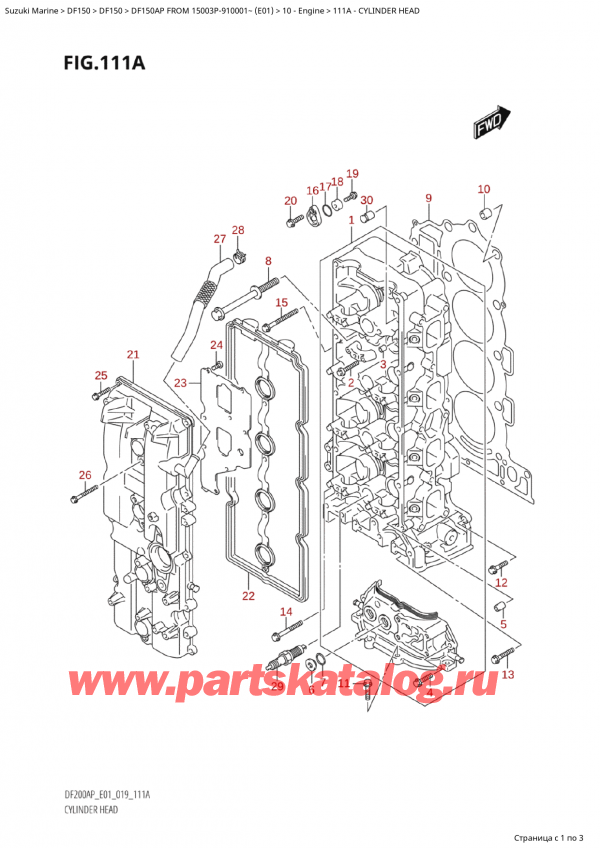  ,   , SUZUKI Suzuki DF150AP L / X FROM 15003P-910001~  (E01 019)  2019 ,    / Cylinder Head