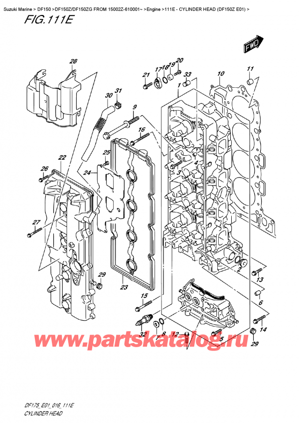   ,    , Suzuki DF150Z L/X FROM 15002Z-610001~ , Cylinder Head  (Df150Z  E01)