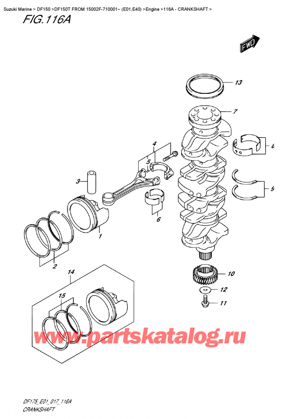   ,   , Suzuki DF150T L/X FROM 15002F-710001~ (E01)   2017 , Crankshaft / 