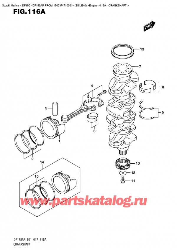  ,  , Suzuki DF150AP '/X FROM 15003P-710001~ (E01)    2017 , 