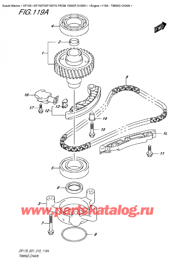 ����� ��������, �� �������� �����, Suzuki DF150T L / X FROM 15002F-510001~ (E01), �������������� ����