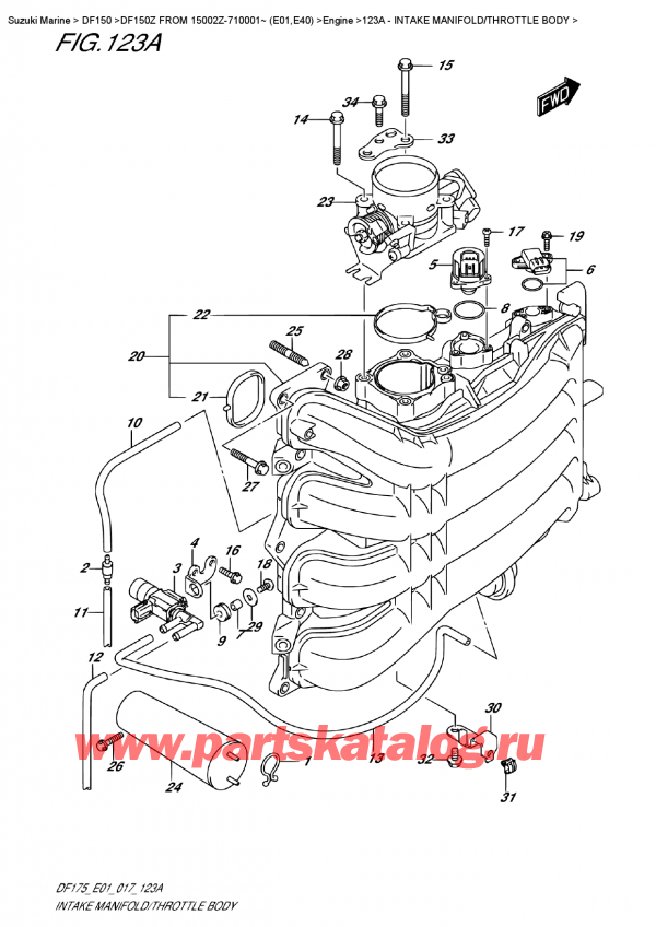  ,   , Suzuki DF150Z L/X  FROM 15002Z-710001~ (E01)   2017 , Intake Manifold/throttle  Body