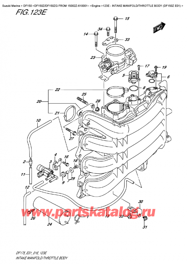  ,   , Suzuki DF150Z L/X FROM 15002Z-610001~ , Intake Manifold/throttle  Body  (Df150Z  E01)