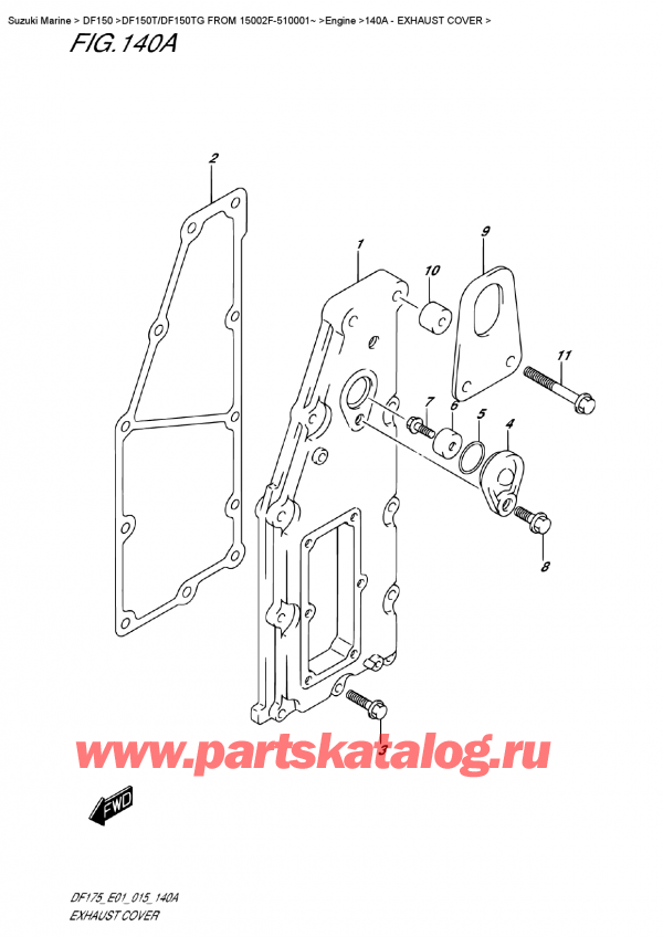 ,   , Suzuki DF150T L / X FROM 15002F-510001~ (E01)  2015 , Exhaust Cover /   