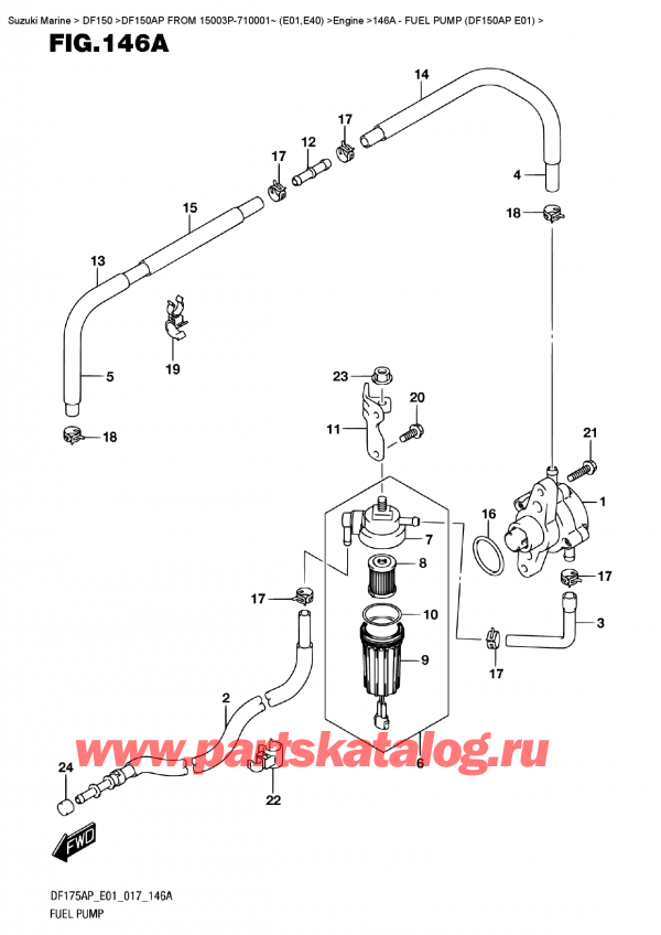   ,    , Suzuki DF150AP '/X FROM 15003P-710001~ (E01)    2017 ,   (Df150Ap E01)