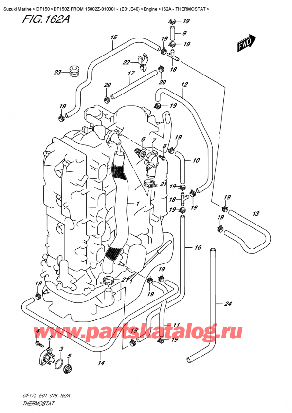,   , Suzuki DF150Z L/X FROM 15002Z-810001~ (E01)  2018 , Thermostat