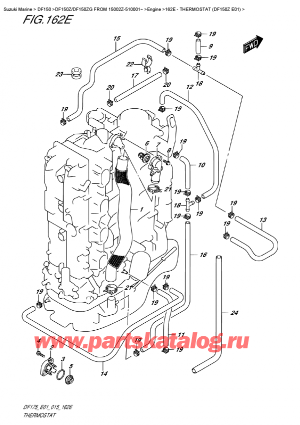 ������ ��������, �� �����, SUZUKI DF150Z L / X FROM 15002Z-510001~ (E01), Thermostat (Df150Z  E01)