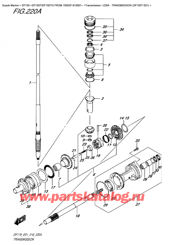   ,    , Suzuki DF150T L/X FROM 15002F-610001~ (E01)  2016 , Transmission  (Df150T  E01)