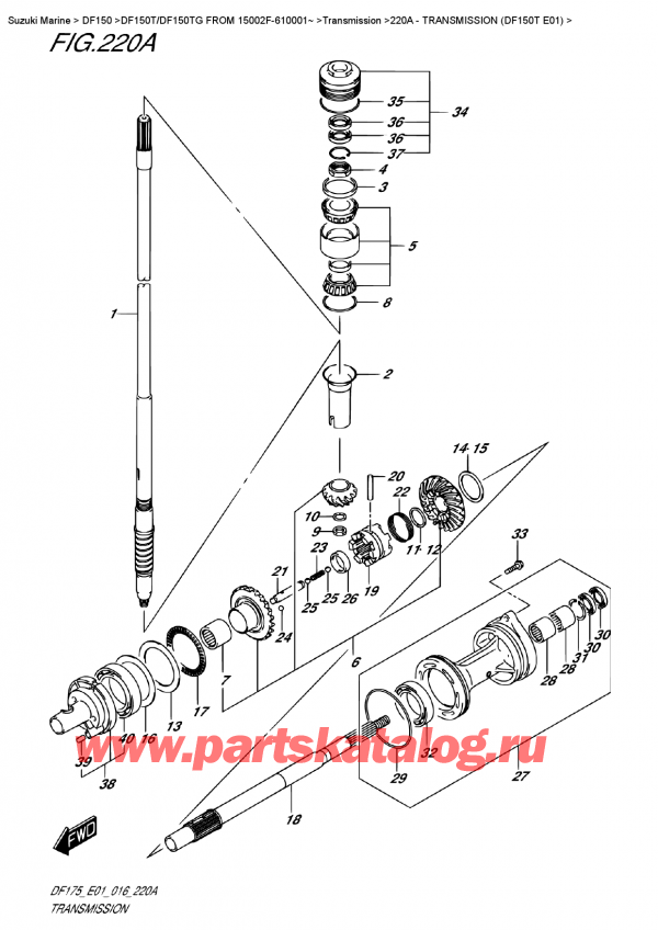  , , Suzuki DF150T L/X FROM 15002F-610001~ (E01), Transmission  (Df150T  E01)