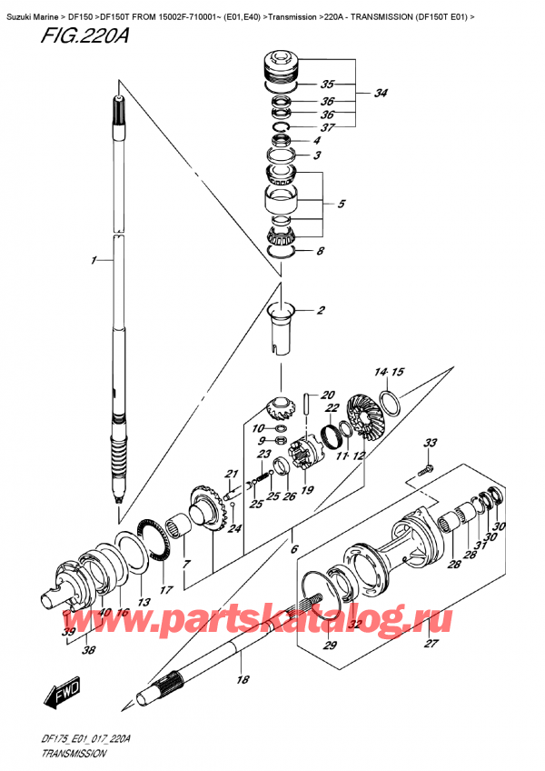 ,    , Suzuki DF150T L/X FROM 15002F-710001~ (E01)   2017 , Transmission  (Df150T  E01)