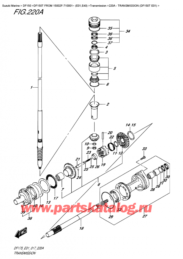   ,   , Suzuki DF150T L/X FROM 15002F-710001~ (E01) , Transmission  (Df150T  E01)