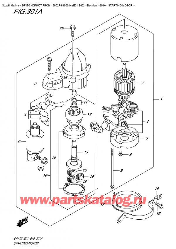 ������������ ��������, �� �������� ��������� �����, Suzuki DF150T L/X FROM 15002F-810001~ (E01) ������ 2018 ����, ��������� ���������������