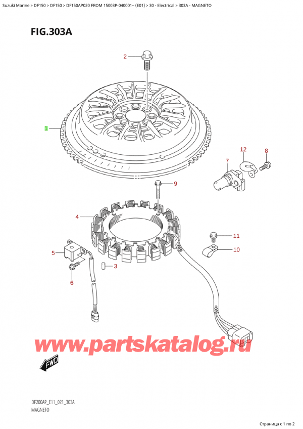  ,    ,  Suzuki DF150AP L / X FROM 15003P-040001~  (E01 020), Magneto