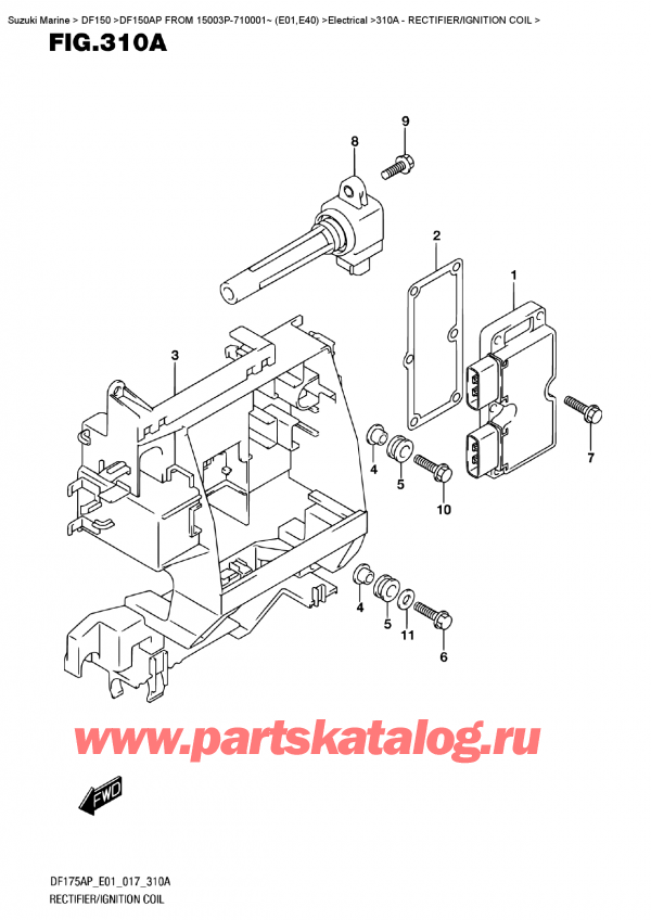  ,    , Suzuki DF150AP '/X FROM 15003P-710001~ (E01)  ,  /   / Rectifier/ignition  Coil