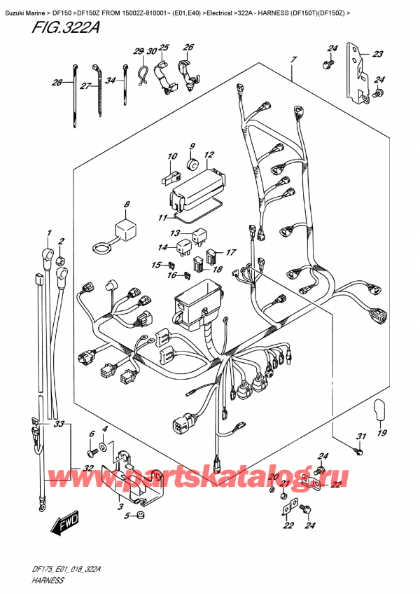  ,    , Suzuki DF150Z L/X FROM 15002Z-810001~ (E01), Harness (Df150T)(Df150Z)