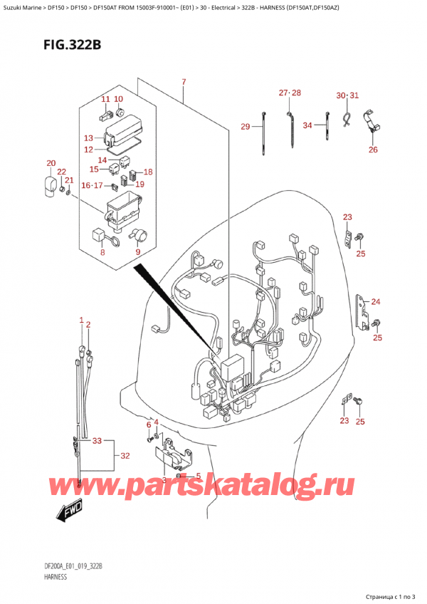  ,   , Suzuki Suzuki DF150A TL / TX FROM 15003F-910001~  (E01 019)  2019 ,   (Df150At, Df150Az)