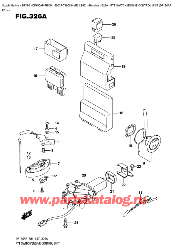 ������������ ��������, �� ��������� ���������, Suzuki DF150AP '/X FROM 15003P-710001~ (E01)  , ������������� ������������ / ���� ���������� ���������� (Df150Ap E01)