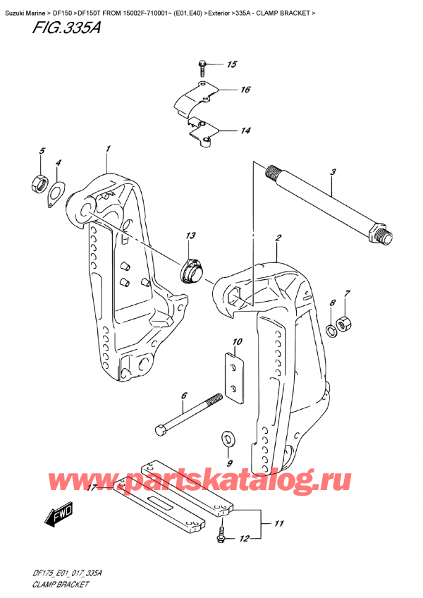 ,   , Suzuki DF150T L/X FROM 15002F-710001~ (E01)   2017 ,   / Clamp Bracket